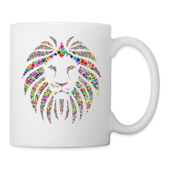 Löwe Regenbogen Geometrisch Geschenk - Tasse - Weiß - Rechts