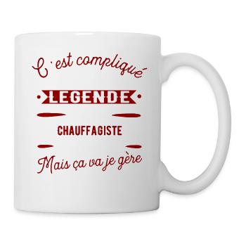 Chauffagiste une légende cadeau - Mug blanc - blanc - Droite