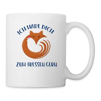 Fuchs, Huhn, Liebe - Tasse - Weiß - Rechts