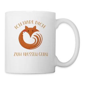 Fuchs, Huhn, Liebe - Tasse - Weiß - Rechts