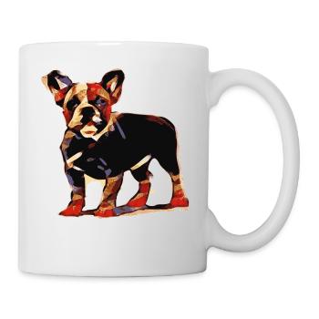 Bulldogge - Tasse - Weiß - Rechts