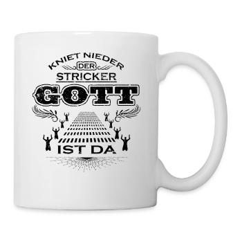 KNIET NIEDER DER GOTT KNEEL GOD Stricker - Tasse - Weiß - Rechts