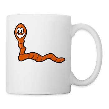 Regenwurm Wurm Erdwurm Kinder Geschenk Idee - Tasse - Weiß - Rechts