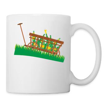 Kohlfahrt Alkohol Feiern Kalt Bollerwagen Geschenk - Tasse - Weiß - Rechts