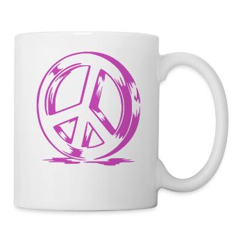 Peace and Love - Tasse - Weiß - Rechts