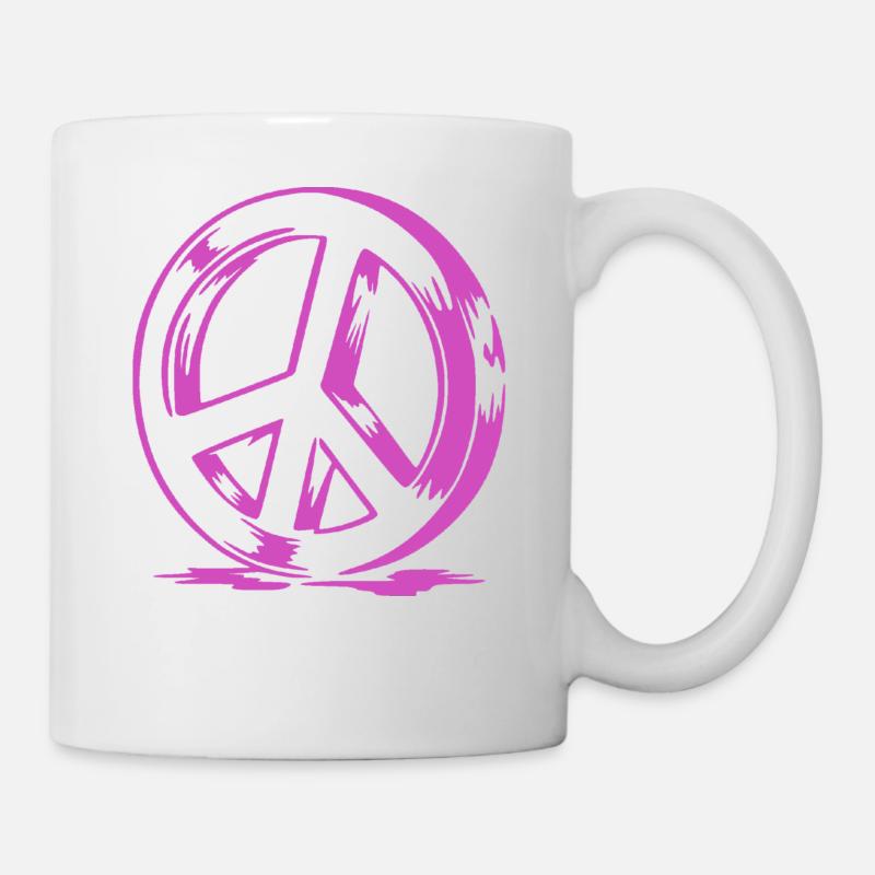 Peace and Love - Tasse - Weiß