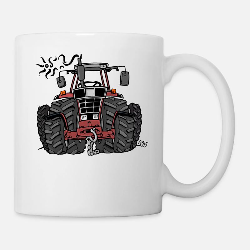 0097 Roter Traktor - Tasse - Weiß