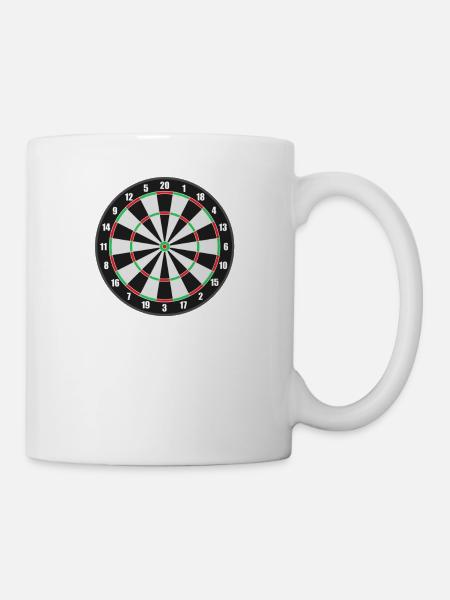 Dartscheibe. Geschenkidee - Tasse - Weiß