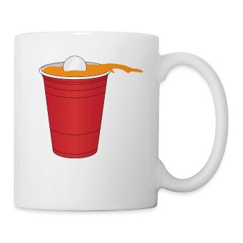 Beerpong Ball dans Cup Splash idées cadeaux Beerpong - Mug blanc - blanc - Droite