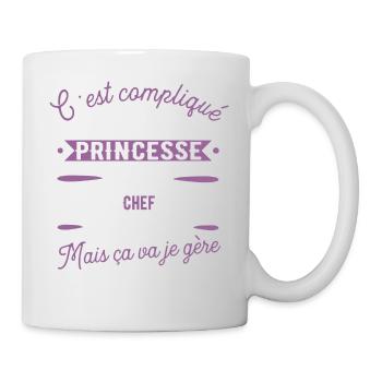 Princesse Chef cadeau métier - Mug blanc - blanc - Droite