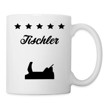 Tischler 5 Sterne schwarz - Tasse - Weiß - Rechts