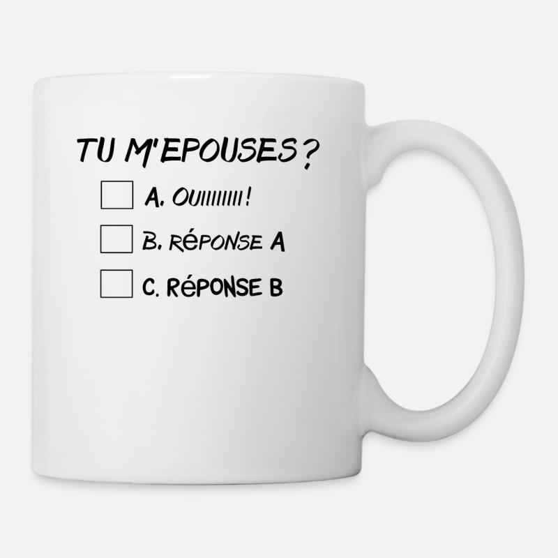 Tu m'épouses? - Tasse - Weiß