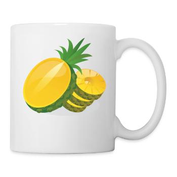 Ananas in Scheiben - Tasse - Weiß - Rechts