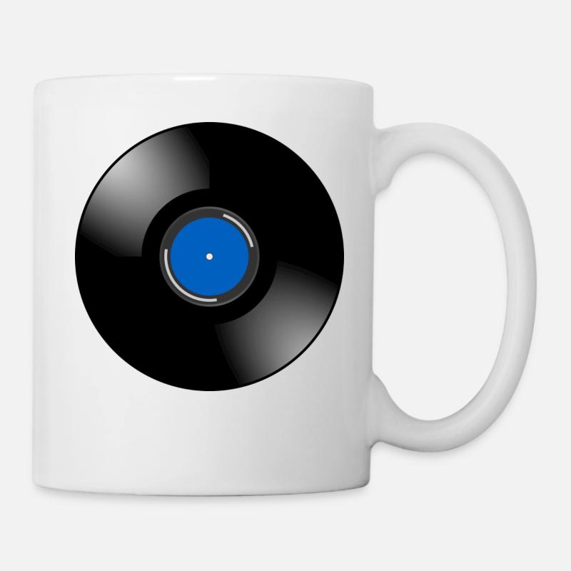 Record in black-blue. Gift - Mug - white