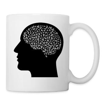 Geld im Kopf Geschenk - Tasse - Weiß - Rechts