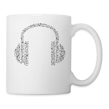 Headphones made of sheet music - Mug - white - Right