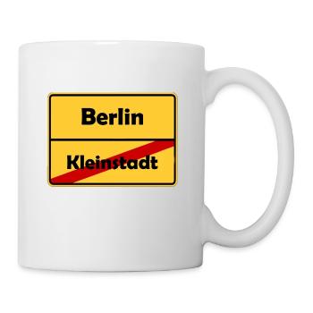 Umzug nach Berlin! Ortsschild Design. - Tasse - Weiß - Rechts