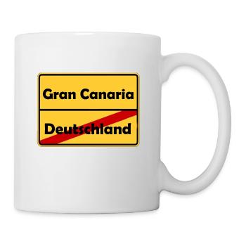 Auswandern nach Gran Canaria! Ortsschild Desing. - Tasse - Weiß - Rechts
