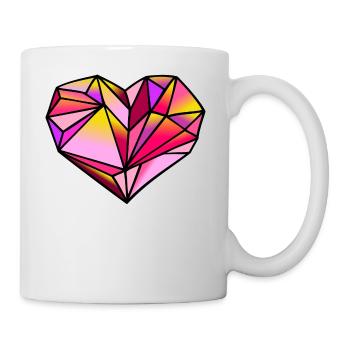 Valentinstag Herz geometrisch - Tasse - Weiß - Rechts