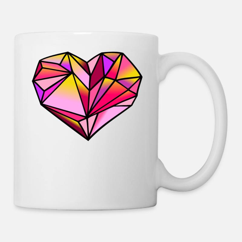 Saint-Valentin coeur géométrique - Mug blanc - blanc