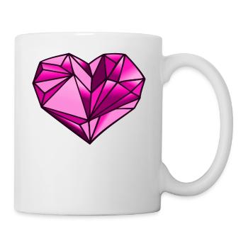 Herz geometrisch Geschenkidee - Tasse - Weiß - Rechts