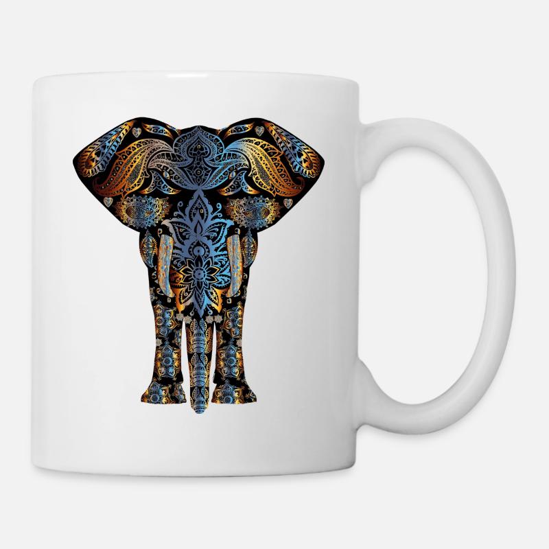 Elefant Symbol bunt - Tasse - Weiß