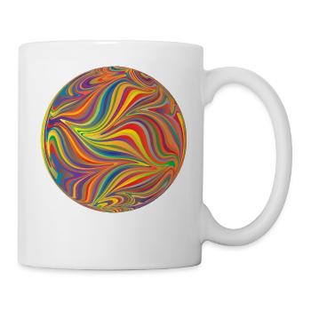 Colorful color wheel with running colors - Mug - white - Right