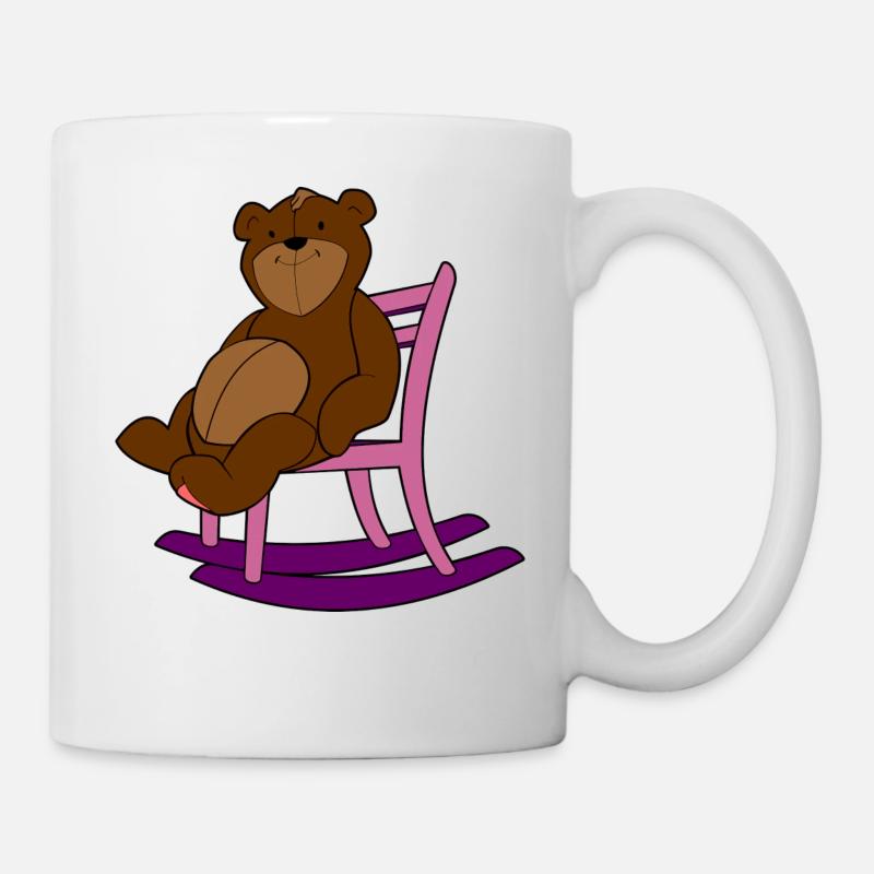 Ours en peluche sur une chaise - T-shirt - Mug blanc - blanc