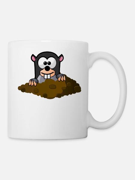 Cartoon Mole Design - Mug - white