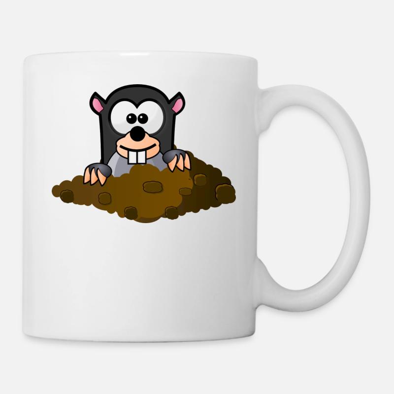 Cartoon Maulwurf Design - Tasse - Weiß