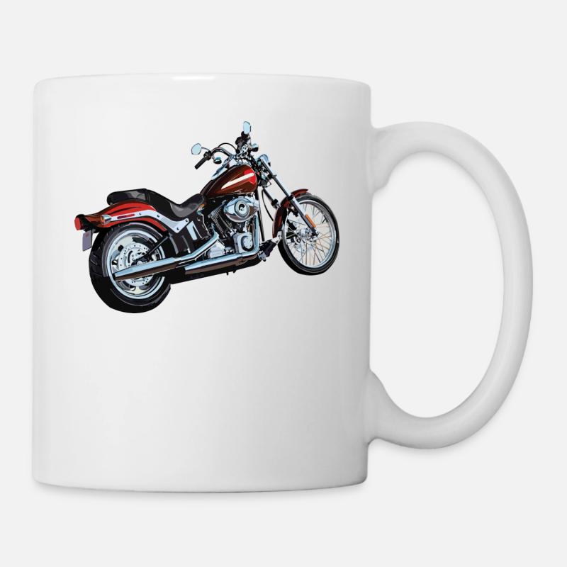 rotes Motorrad Geschenk Geschenkidee - Tasse - Weiß
