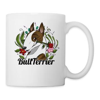 Le bonheur BullTerrier - Bringé - Mug blanc - blanc - Droite