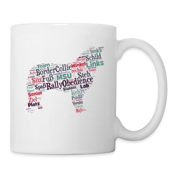 Rally Obedience Border Collie Wordcloud - Tasse - Weiß - Rechts