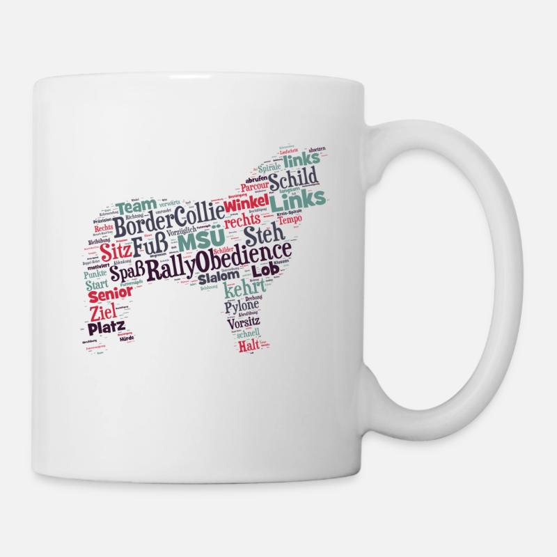 Rally Obedience Border Collie Wordcloud - Tasse - Weiß