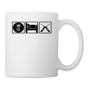 manger sommeil hobby chasse chasseur - Mug blanc - blanc - Droite