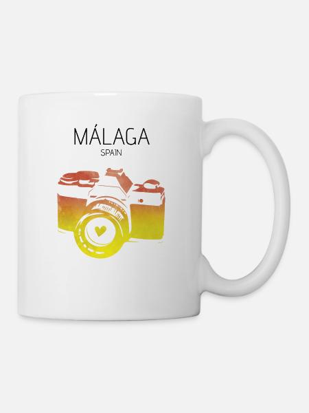 Kamera Málaga Spanien - Tasse - Weiß