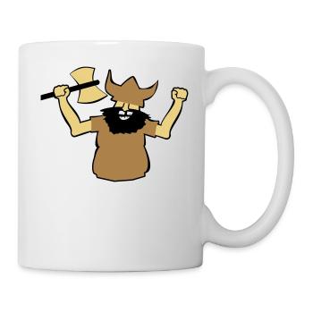 Viking Man Gift Strong Axe Beard Idea Earlier - Mug - white - Right