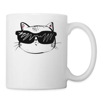 Cool Cat avec lunettes de soleil - Mug blanc - blanc - Droite