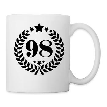 98th birthday wreath number 98 vintage age - Mug - white - Right