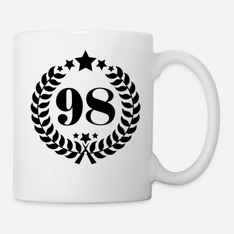 98th birthday wreath number 98 vintage age - Mug - white