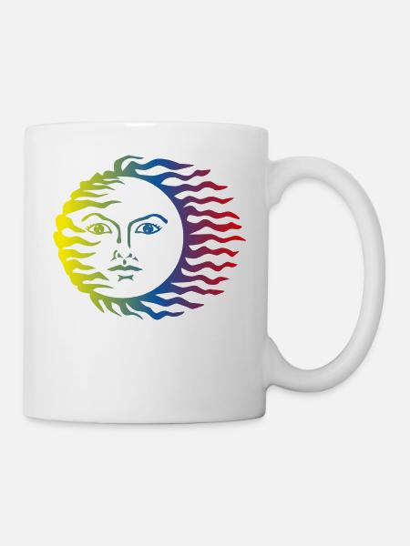 Sonne Symbol bunt - Tasse - Weiß