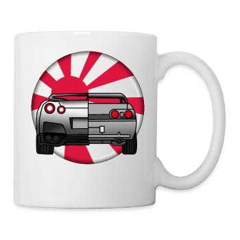 Japanese GTR skyline old and new - Mug - white - Right