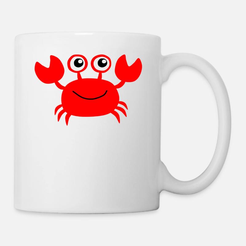Red Cartoon crabe - Mug blanc - blanc