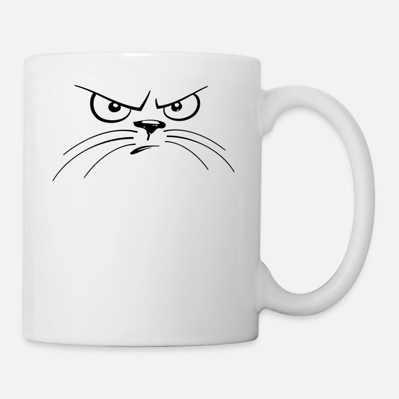 chat en colère - Mug blanc - blanc