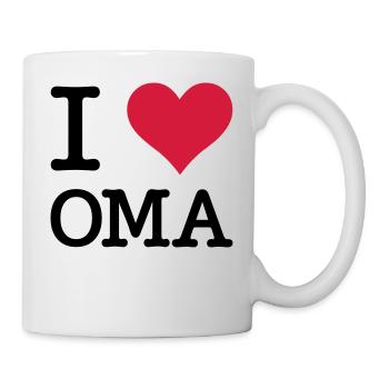 I Love Oma Großmutter Grandma Mutter Kult Motiv - Tasse - Weiß - Rechts