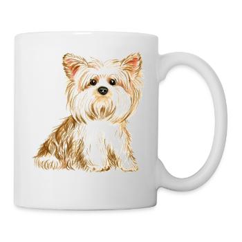 Yorkshire Terrier dog - cute puppy dog - Mug - white - Right