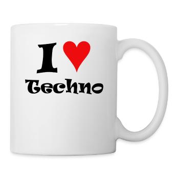 I love Techno - Tasse - Weiß - Rechts