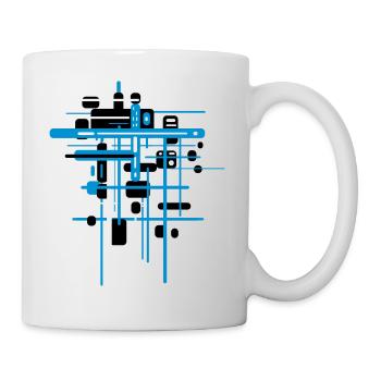 Bauhaus Baustelle - Muster Abstrakt - Tasse - Weiß - Rechts