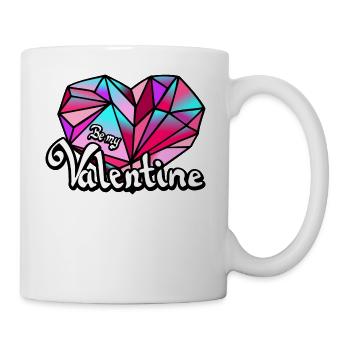 Valentine's Day Be my Valentine geometric - Mug - white - Right