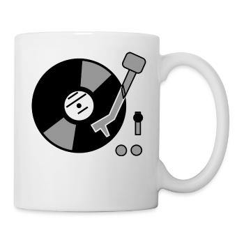 DJ Turntable Geschenkidee Vinyl Schallplatte Musik - Tasse - Weiß - Rechts